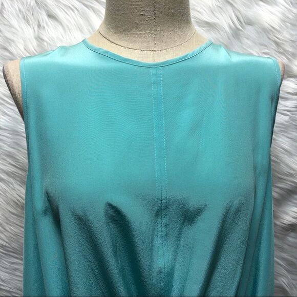 NWT Natori Size XL Teal Wrap Front Silk Tunic Top - Picture 2 of 12
